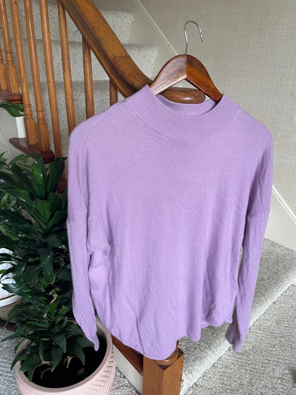 Madewell Lavender Wool Alpaca Blend Mock Neck Sweater